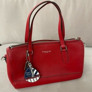Coach leather red mini satchel